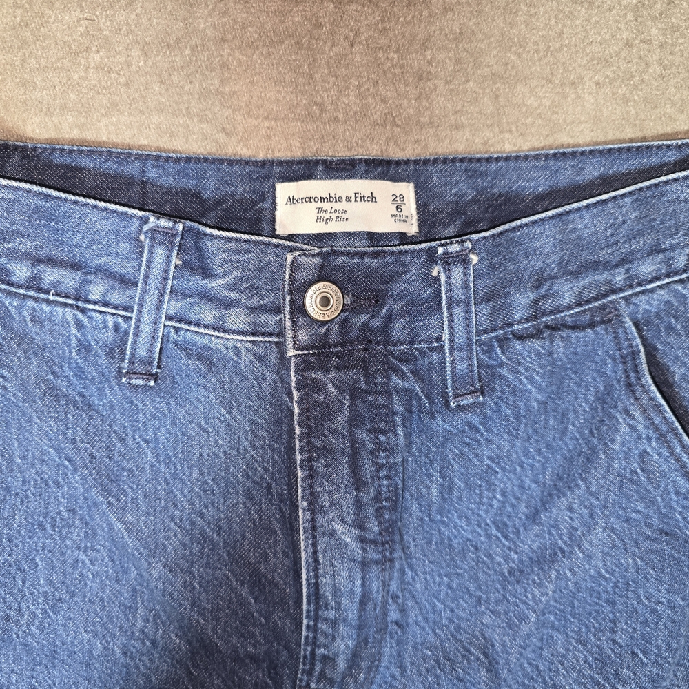 Abercrombie & Fitch High Rise Loose Jeans Wide Leg Denim Women's Size 6/28 - Picture 4 of 16